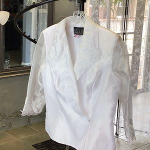 Alex Evenings White Blouse/Jacket